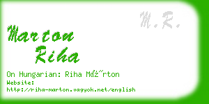 marton riha business card